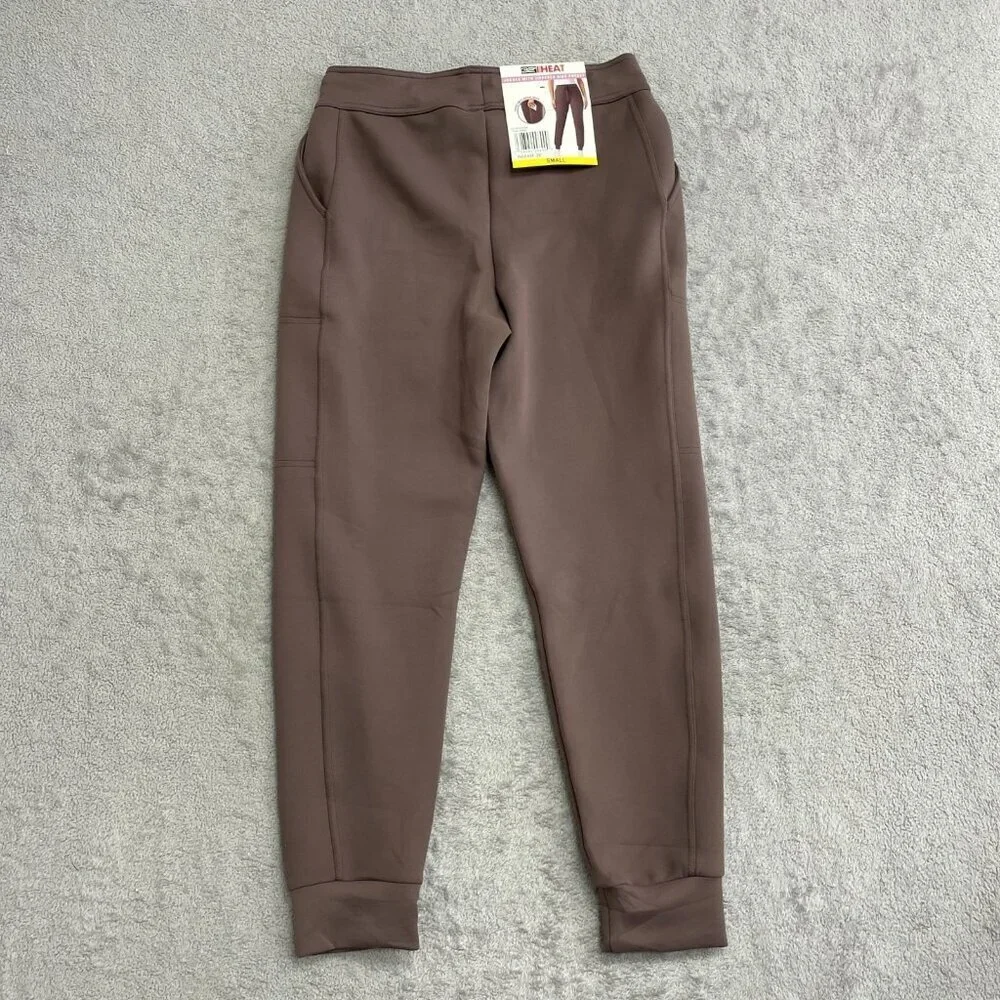 32 Degrees Heat Women's S Jogger Pants With Zippered Pocket Brown M0700